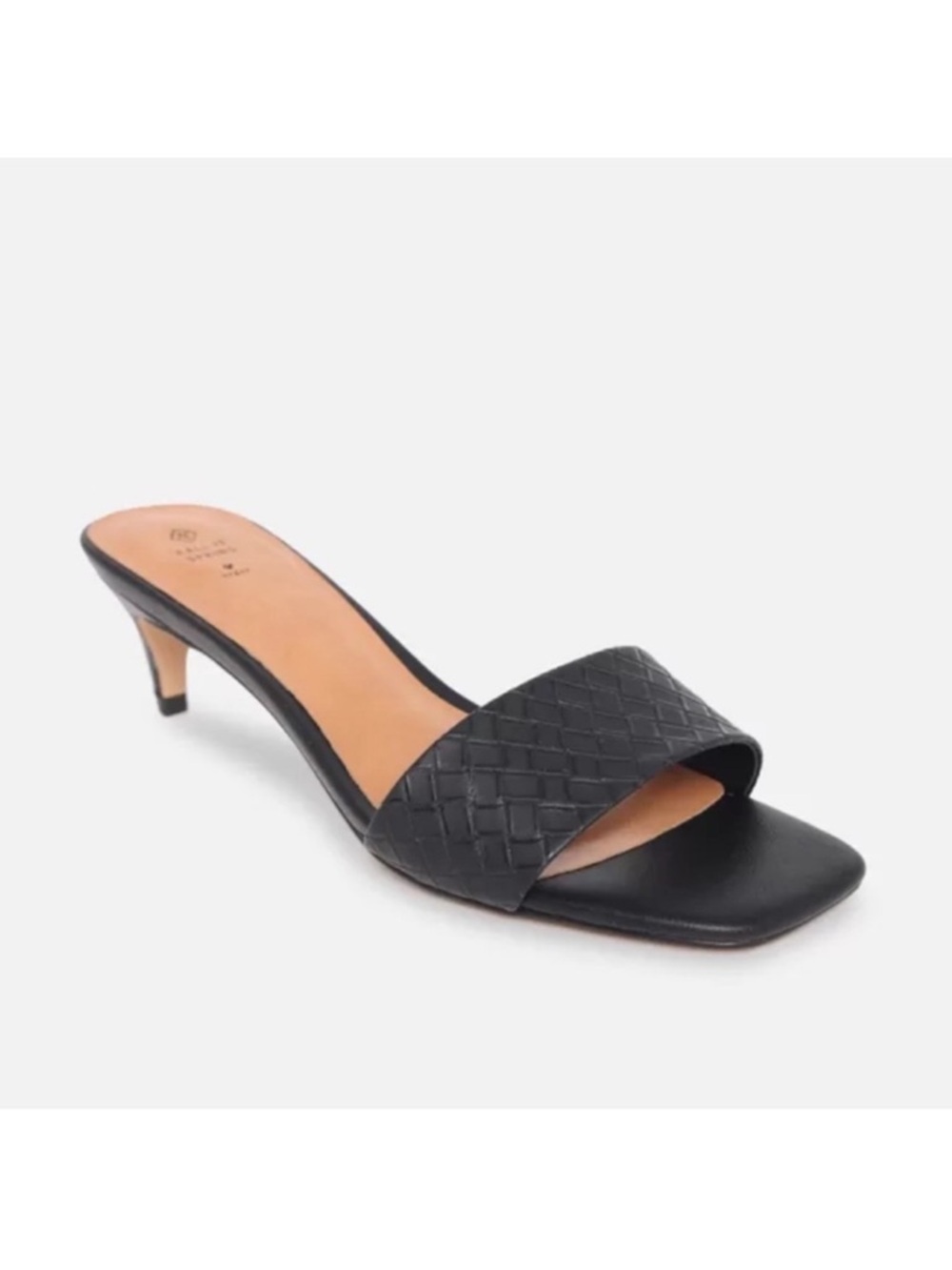 Call it Spring slip on black vegan kitten heel slide mule sandal shoes size 9